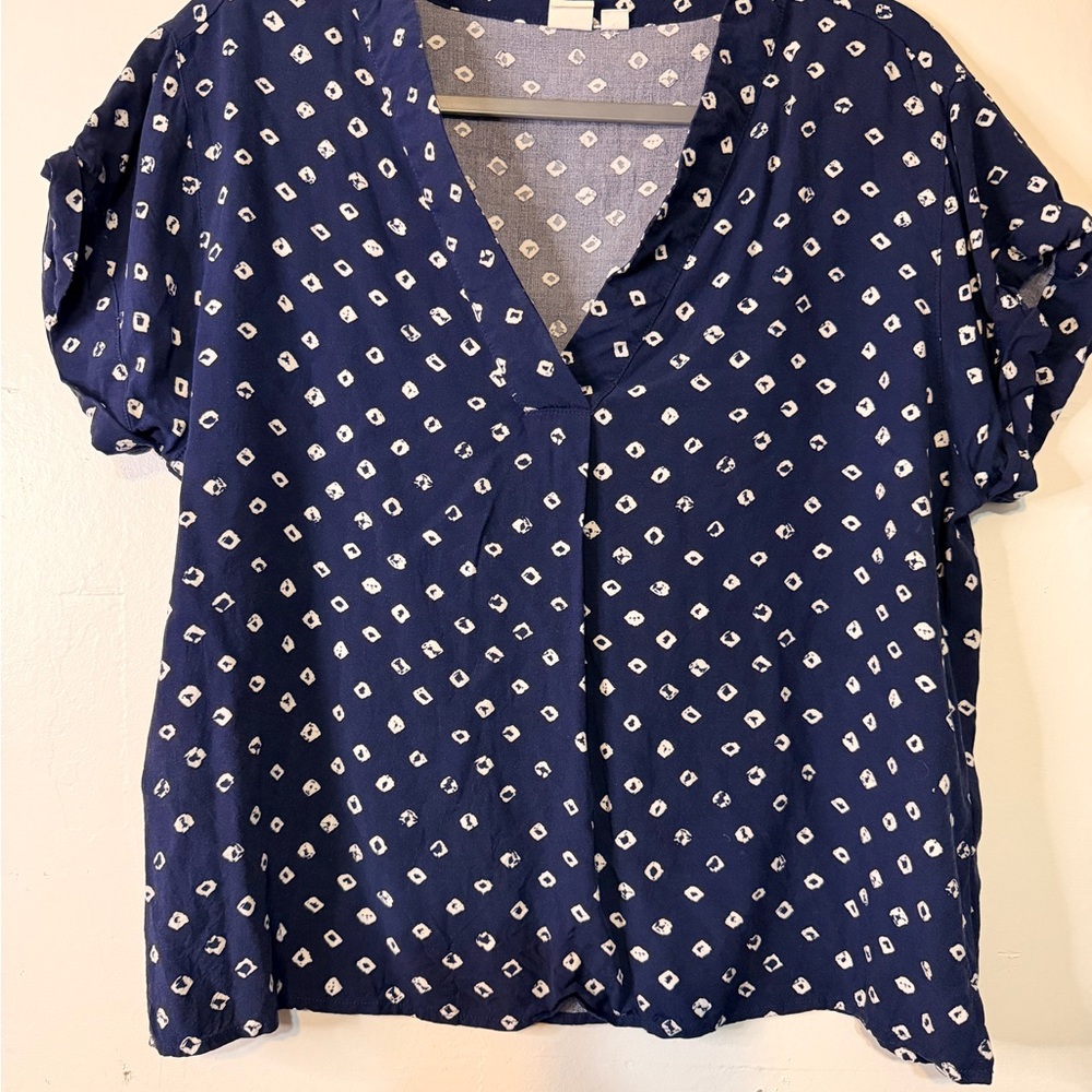 GAP Dark Blue Geometric Women's Blouse